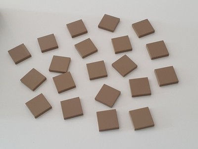 20 Lego Fliesen 2x2 dunkelbeige NEU 3068
