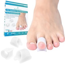 Hammer Toe Straightener, 6 Pack Hammer Toe Corrector for Women, Gel Toe Strai...