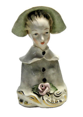 Vintage MCM 1940s Cordey Porcelain Art Bust 6 in Figurine #5016 Victorian Lady