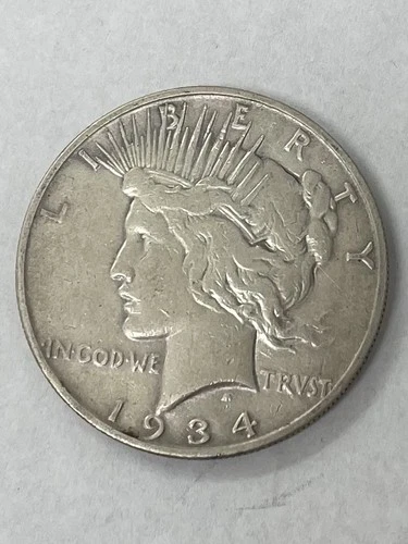 1934 S PEACE DOLLAR VF SEMI KEY DATE DOLLAR COIN SAN Francisco