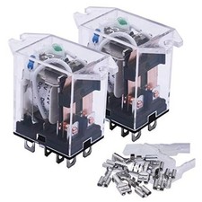 2pcs Coil Relay 8 Pin 10A DPDT LED Indicator Electromagnetic Power DC 24V