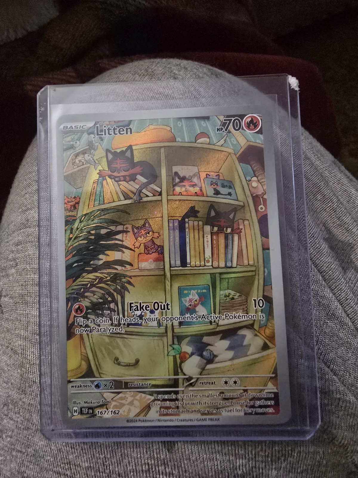 POKEMON CARD LITTEN ILLUSTRATION RARE 167 TEMPORAL FORCES #167 GRADED PSA 9 MINT