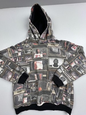 Jordan Hoodie Youth Large Gray TV 23 Basketball Graphic Fleece Pullover Jumpman