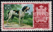 Saint-Marin 1956 Sass. 448 Neuf ** 100% 100 l. Chiens de race pure