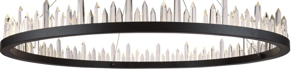 Elegant Lighting 1705D42 Malta 42"W LED Crystal Ring Chandelier - Grey - Image 2 of 2