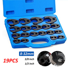 19pcs Crows Foot Wrench Set 12 And 38 Drive Flare Nut Crowfoot Wrench Set 19pcs Crows Foot Wrench Set 12 And 38 Drive Flare Nut Crowfoot Wrench Set
