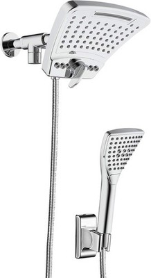 PULSE Shower System Air-Infused Curved 8'' Multi-Pattern Showerhead 3-Function