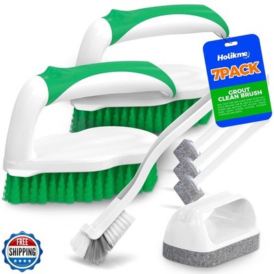 Holikme 7 Pack Deep Cleaning Brush Set, Scrub Pads with Scraper Tip for Pool 