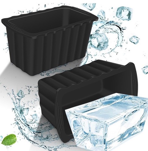 4 Stück Extra Große Eisblock Form Schwarz Silikon Eisblock Formen für Eisbad 6 Pfund - Bild 1 von 7