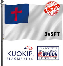Christian Flag 3' x 5' Double Sided 3 Ply Polyester Outdoor Brass Grommets