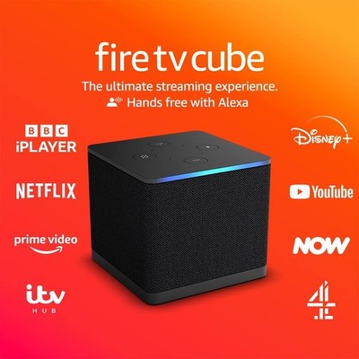 Amazon Fire TV Cube neueste Gen 4K Ultra HD HDR Streaming Player Alexa Wi-Fi 6E