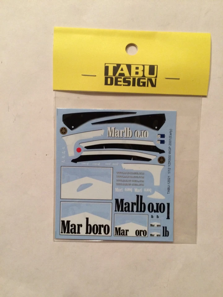 1/12 TABU DESIGN 12-021: DECALS YAMAHA YZR500 2001 OWL6 BIAGGI CHECA CIGARETTIER - Photo 1/1