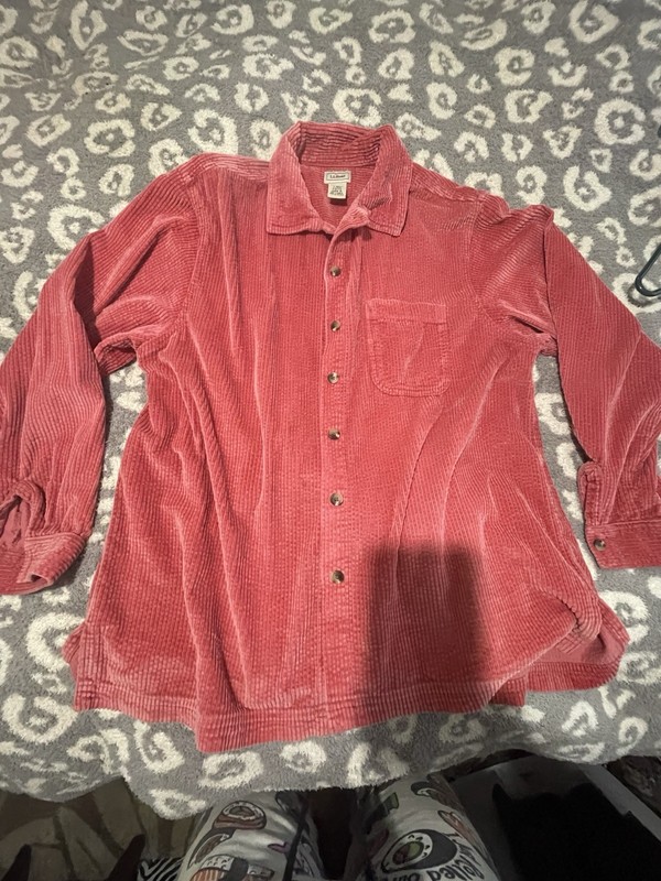 L.L. Bean Vintage Women’s Large Corduroy Button Jacket Cover-Up Salmon