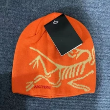 New Arcteryx Bird Head Black Toque Beanie Orca Orange Merino hat for winter