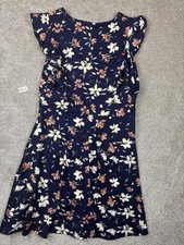 iHot Floral Print Navy Blue Dress Size XXL