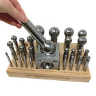 Juweliere 26 Teile Stahl Kegel Block Loch Set Auftupfen Handwerk Metall Werkzeug