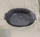 VTG PYREX Amethyst Purple Glass 2 Qt Casserole Dish Oval Handles #702 RARE