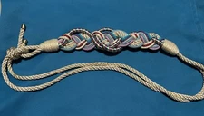 Vintage 1980’s Fabric Braided Belt Dress Up As Boho, Western, Or Granny Core 47”