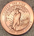 1921 PEACE DOLLAR & 1909 VDB PENNY - 1 Oz. BU COPPER ROUNDS - .999 FINE BULLION — photo 5
