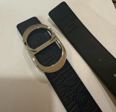 Christian Dior Dark Blue Monogram Leather Belt 105 cm Fit's 36/38