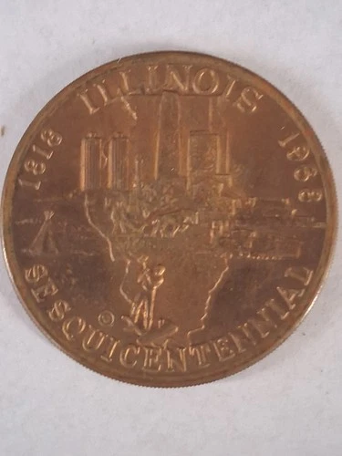 1818-1968 Illinois State Seal Sesquicentennial Bronz . Medal. COMMEMORATIVE COIN