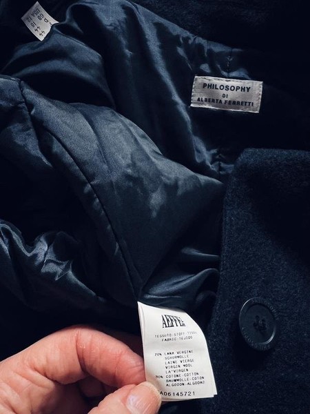 Women Alberta Ferretti Coat Navy Cotton 38 #4R1Y