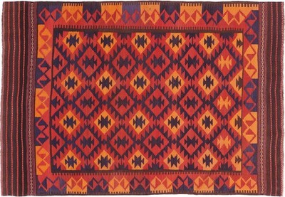 Afghan Kilim Soumakh Ghalmuri Rug 160x230 Hand Woven Brown Geometric
