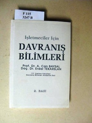 Davranis, Bilimleri. - prof. dr. a. can baysal & doc. dr. erdal tekarslan i.ü. i