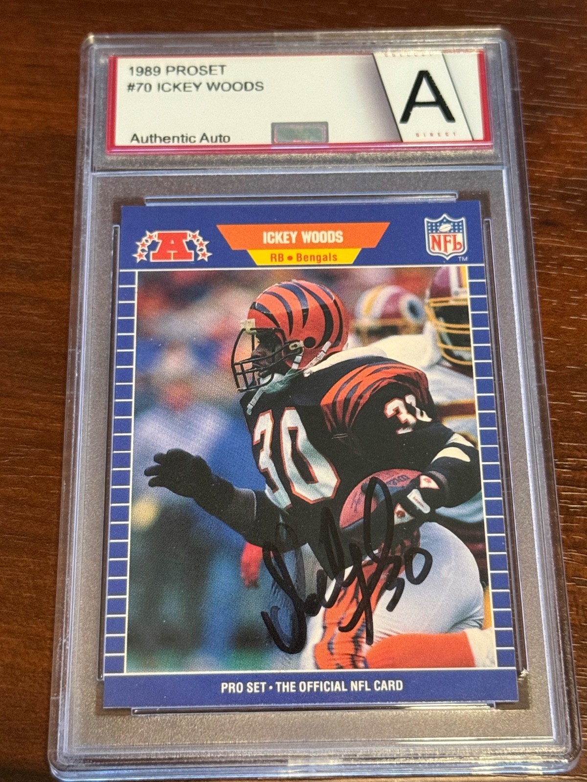 1989 Pro Set - Ickey Woods #70 (RC) Rookie Auto