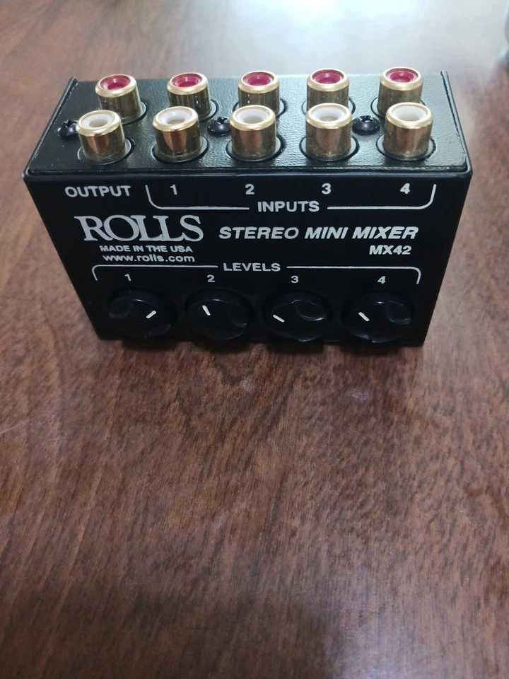 Rolls MX42 Stereo Mini Mixer - 4 RCA Inputs, 1 RCA Output - Image 2 of 4