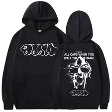 ALL CAPS MF DOOM RAPPER BLACK HOODIE Size S-5XL HL546