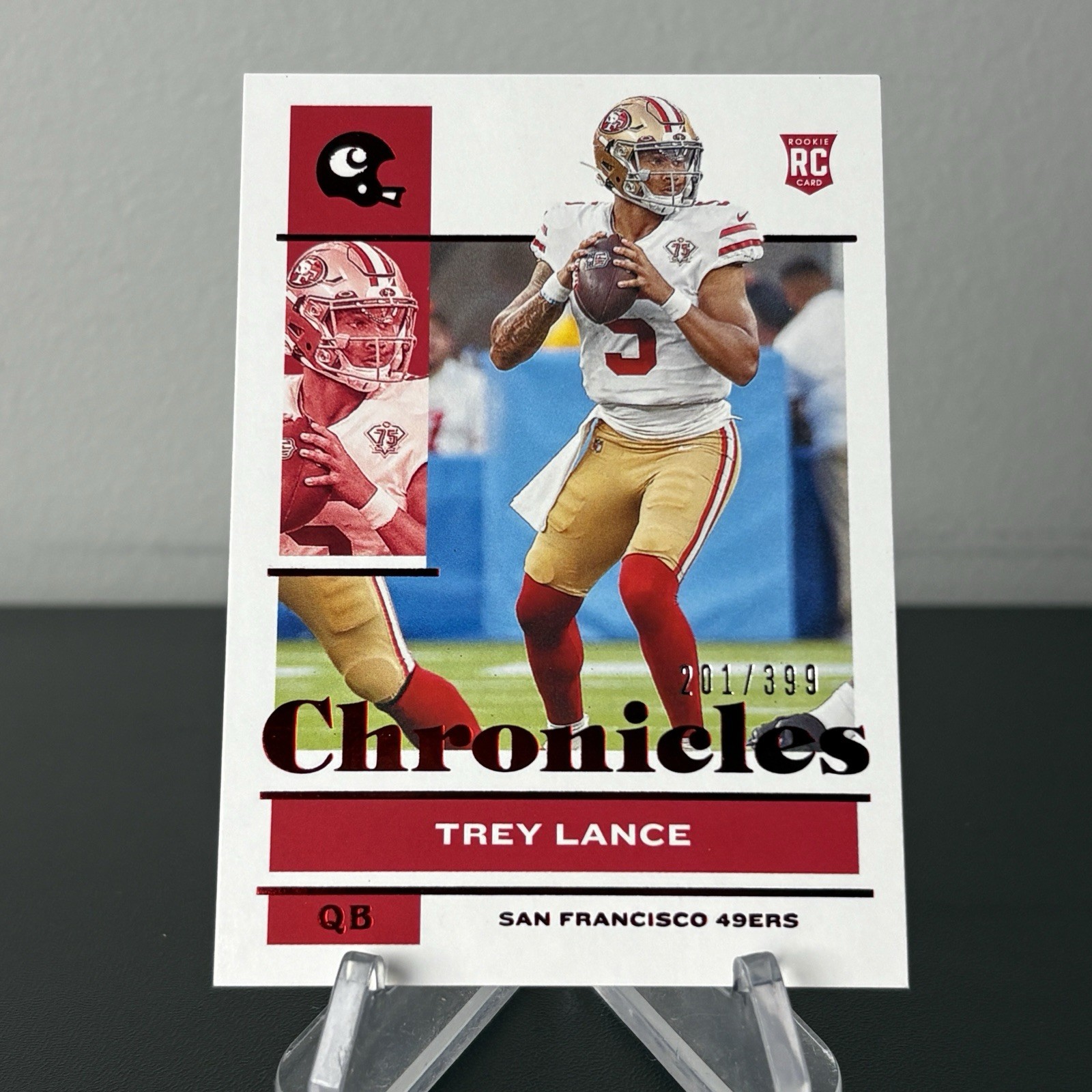 Trey Lance 2021 Panini Chronicles Red /399 RC San Francisco 49ers Card