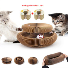 2 sets Accordion Magic Organ Cat Scratching Board With Featuring Balls playing