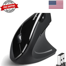 PERIMICE-713 Wireless Ergonomic Vertical Mouse - 800/1200/1600 DPI - Right Ha...