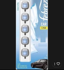 Febreze Air Freshener Car Vent Clips, w/Bonus StorageCase. Linen  Sky 5 Count 