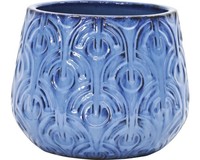 Pflanztopf Floraself Keramik Glasiert Ø 41 Cm H 32,5 Cm Blau