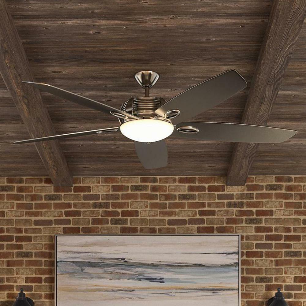Indoor Brushed Nickel Ceiling Fan 