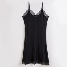 Women Silk Lace Dress Basic Nightdress Strappy Cami Petticoat Slim Casual Dress