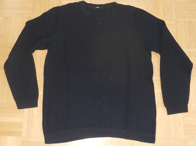 CELIO Herren Strick-Pullover XL blau marine Baumwolle