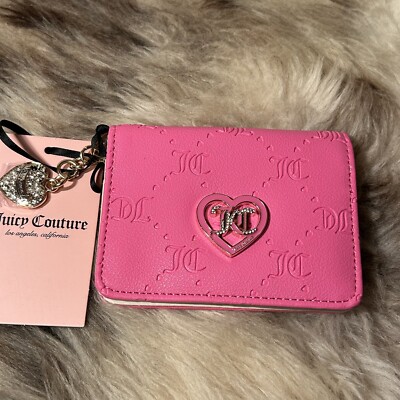 NWT Juicy Couture Only You And Me Card Case Key Fob Wallet - Juicy Pink