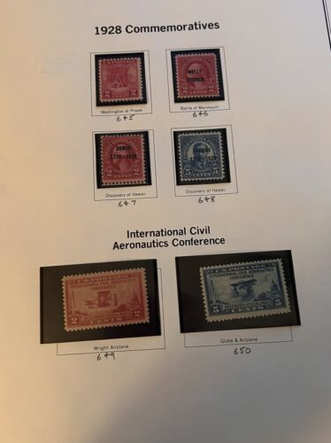 Francobolli Stati Uniti Scott Francobollo 1928 #645-650, 1929 #651-681 Pagine Commemorative - Foto 2 di 5