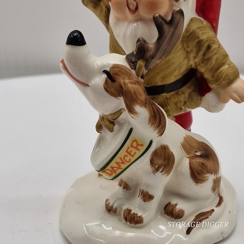 Vintage Napco Ceramic Santa Boy and Dog "Dancer" Figurine 4.5" Tall, Japan, #178 - Picture 8 of 14