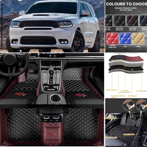 Carpets For Dodge Durango RT SRT Hellcat 2004-2024 Car Floor Mats Leather - Bild 11 von 34
