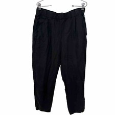 Eileen Fisher Black Single Pleat Pull On Ankle Pants Womens Size S High Rise