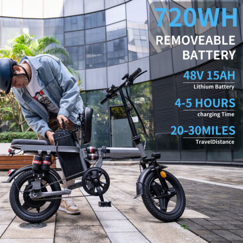 NEW Electric Bicycle Adult 500W City Commuter Ebike 48V 15Ah Fat Tire 22MPH e4rq