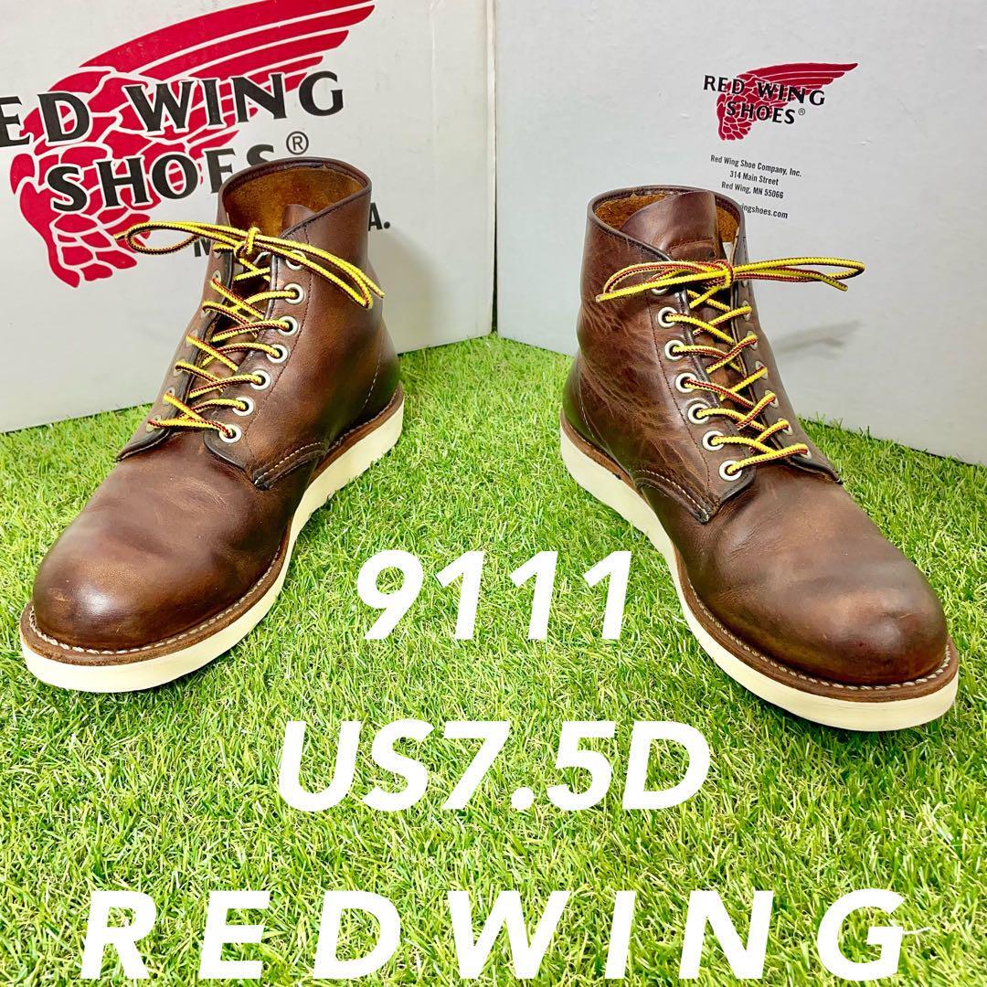 Red Wing Boots 9111 Irish Setter SizeUS7.5D Leather Brown 017481d 