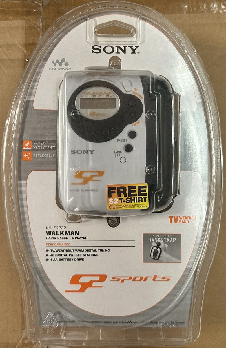 ポータブルプレーヤー SONY SPORTS WALKMAN WM-FS222 SEALED Sony WM-FS222 S2 Sports Walkman Stereo Cassette