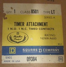 SQUARE D 8501-LT Timer Attachment 1 NO 1 NC 8501 LT