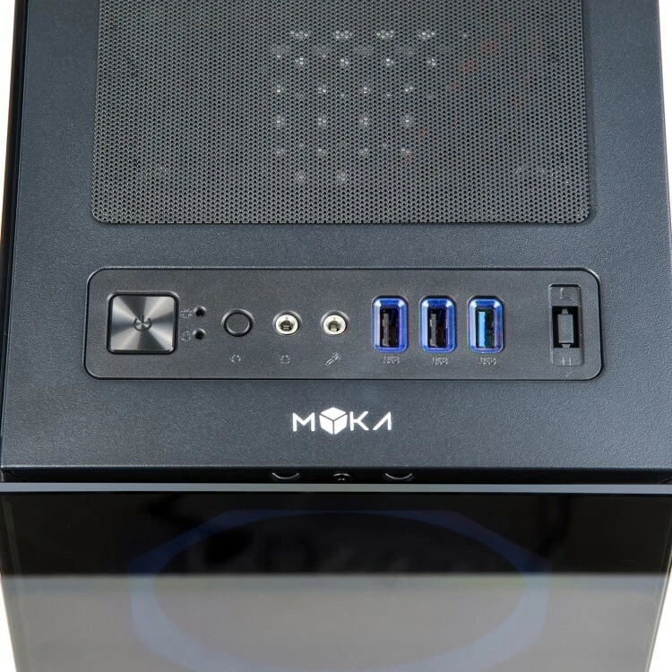 Case Gamign MYKA Cristal Atx 2 X USB2.0 1 USB 3.0 Ventole Halo Blu CG-C01B Zafir - Immagine 3 di 4