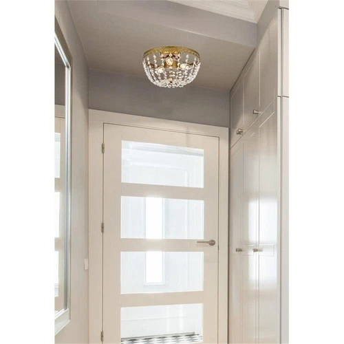 Elegant Lighting Kylie 12" Iron and Crystal Flush Mount in Chrome - Picture 2 of 8